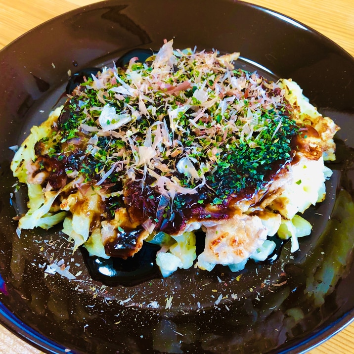 ビールが進む!☆豚イカ玉!お好み焼き